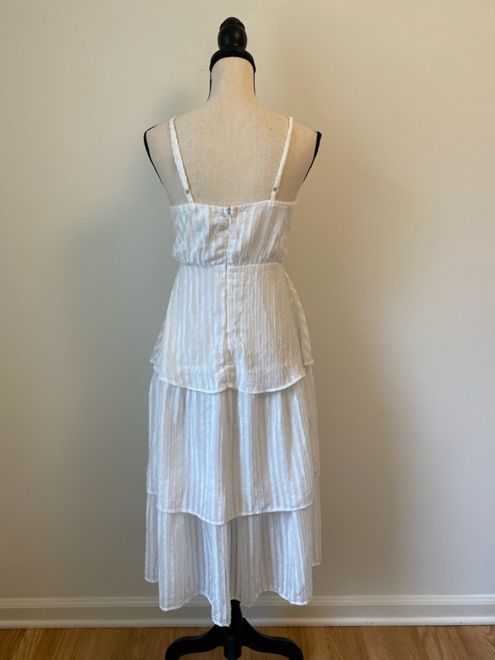 Lulus White Tiered V-Neck Spaghetti Strap Dress - Picture 4 of 13